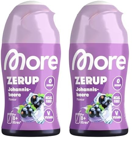 MORE Zerup, Peach Iced Tea, 65 ml, für bis zu 8 l Fertiggetränk, zuckerfreier Sirup mit u.a. echten Fruchtextrakten, vegan, zero Kalorien - made in Germany