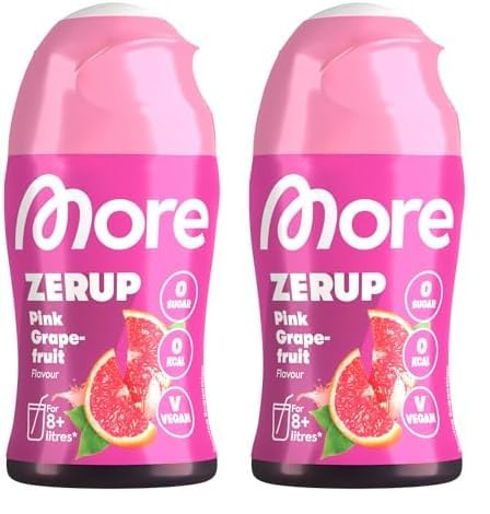MORE Zerup, Peach Iced Tea, 65 ml, für bis zu 8 l Fertiggetränk, zuckerfreier Sirup mit u.a. echten Fruchtextrakten, vegan, zero Kalorien - made in Germany