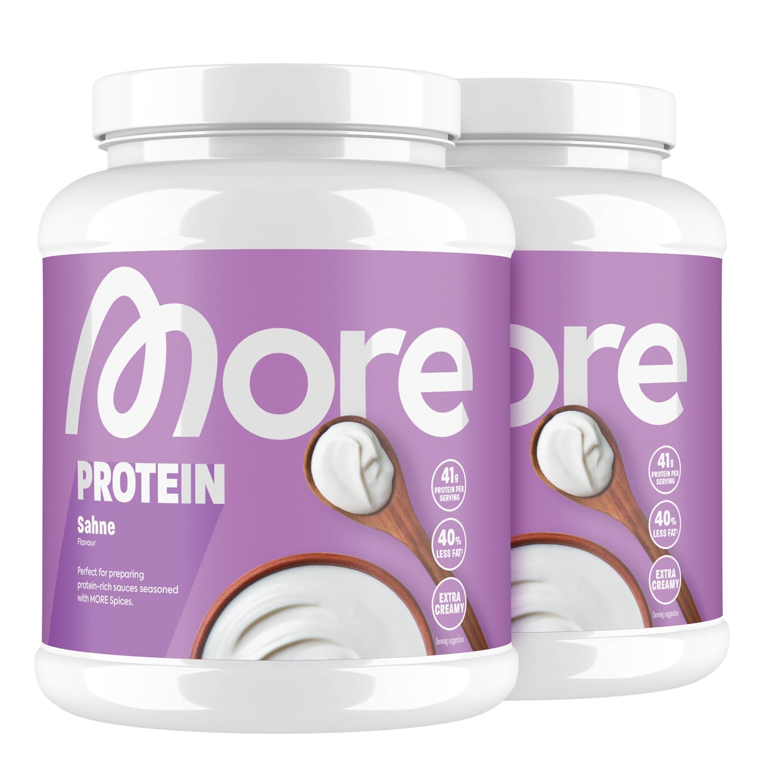 MORE Protein, Sahne, 600 g, Mix aus Whey Konzentrat und Casein ideal zum Muskelaufbau und -erhalt, mit Laktase, perfekt zum kochen & backen - made in Germany (Verpackung kann variieren)