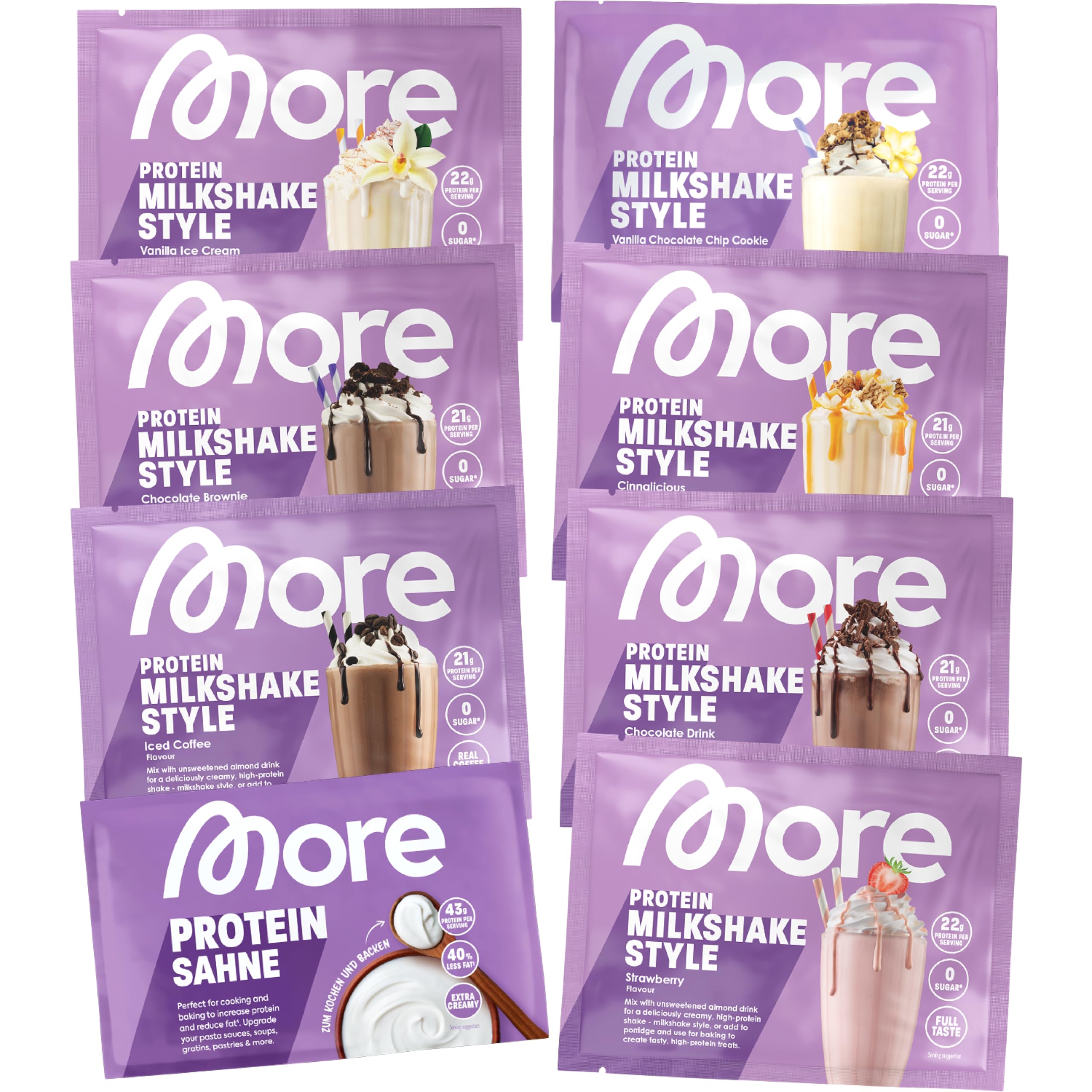 MORE Protein Milkshake, Trinkschokolade, 600 g, Mix aus Whey Konzentrat und Casein ideal zum Muskelaufbau und -erhalt, mit Laktase - made in Germany